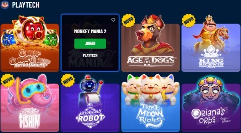 Seção da Playtech na Galera bet